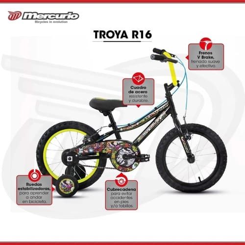 Bicicleta Infantil de niño Rod.16 Mercurio Troya