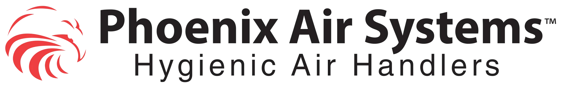 Phoenix Air Systems logo with red phoenix icon and black text “Hygienic Air Handlers”