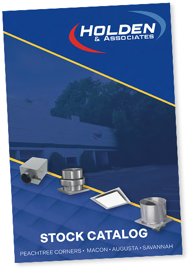 Holden & Associates stock catalog cover with blue background and industrial parts images