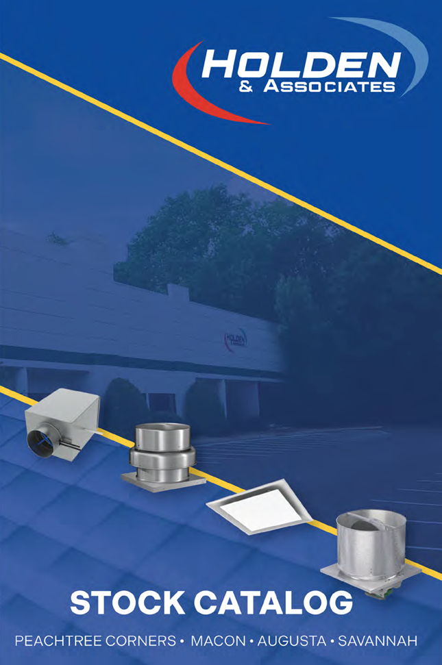 Holden & Associates stock catalog cover with blue background and industrial parts illustrations