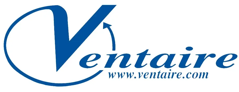 Ventaire logo in blue script with website URL below