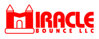 Red castle logo with “RACER BOUNCE LLC” text in red and black