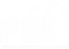 Faint logo with large “PDP” letters and subtle circular shapes on a white background