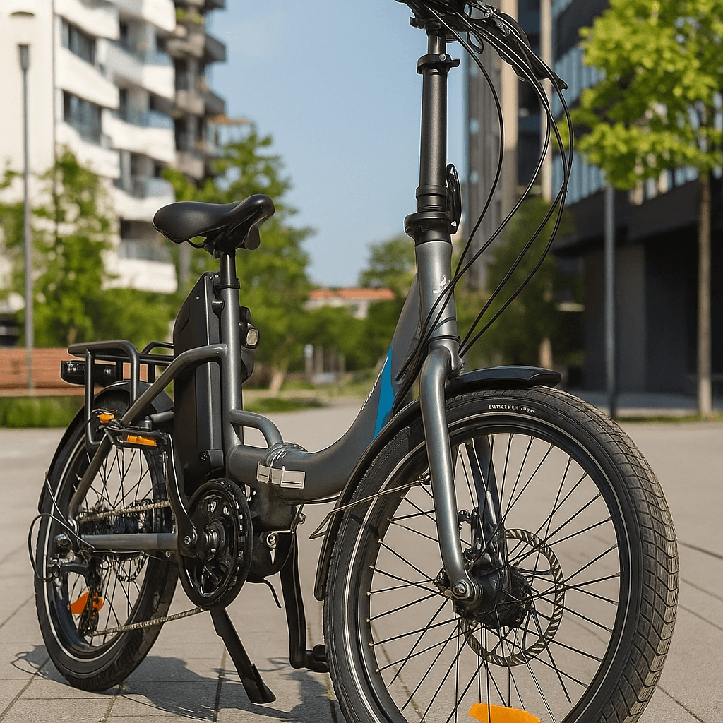 La Mini plus, bicicleta electrica plegable con motor central.
