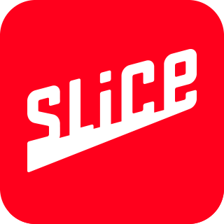 Black “slice” wordmark in bold italic letters on a yellow background