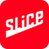 Black “slice” wordmark in bold italic letters on a yellow background