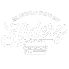 Sliderz All American Sports Bar logo with a burger.