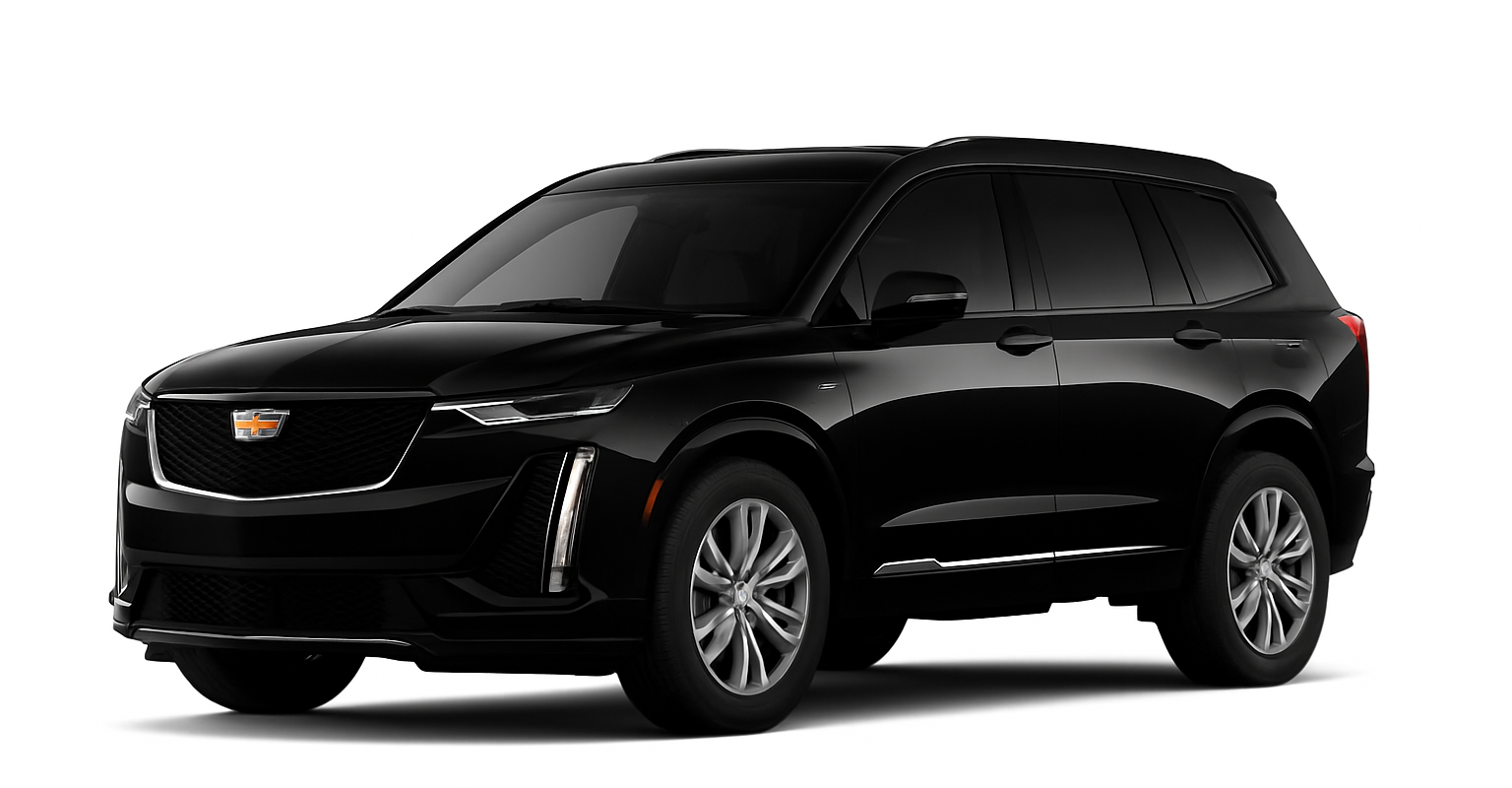 Black Cadillac XT6 SUV.