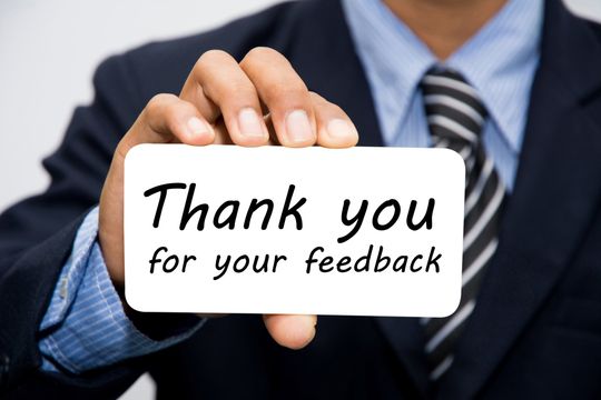 thank you for your feedback