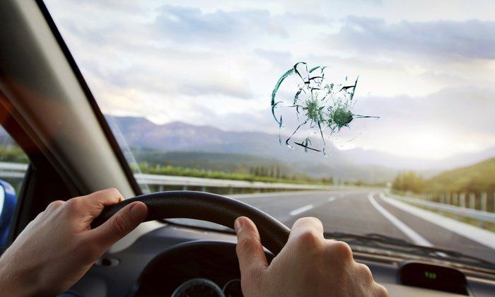 Chipped windshield