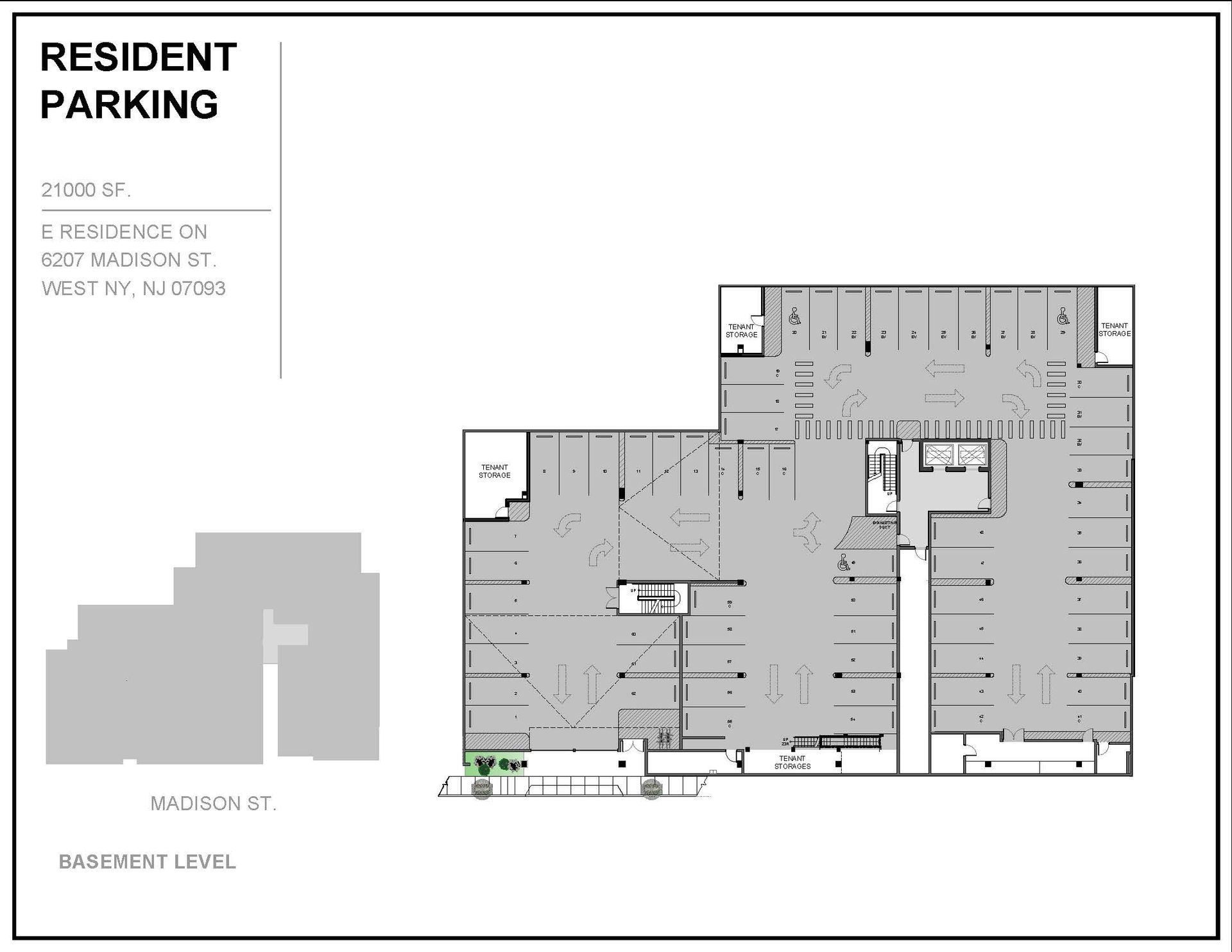 Floor Plan for the resident parking first level