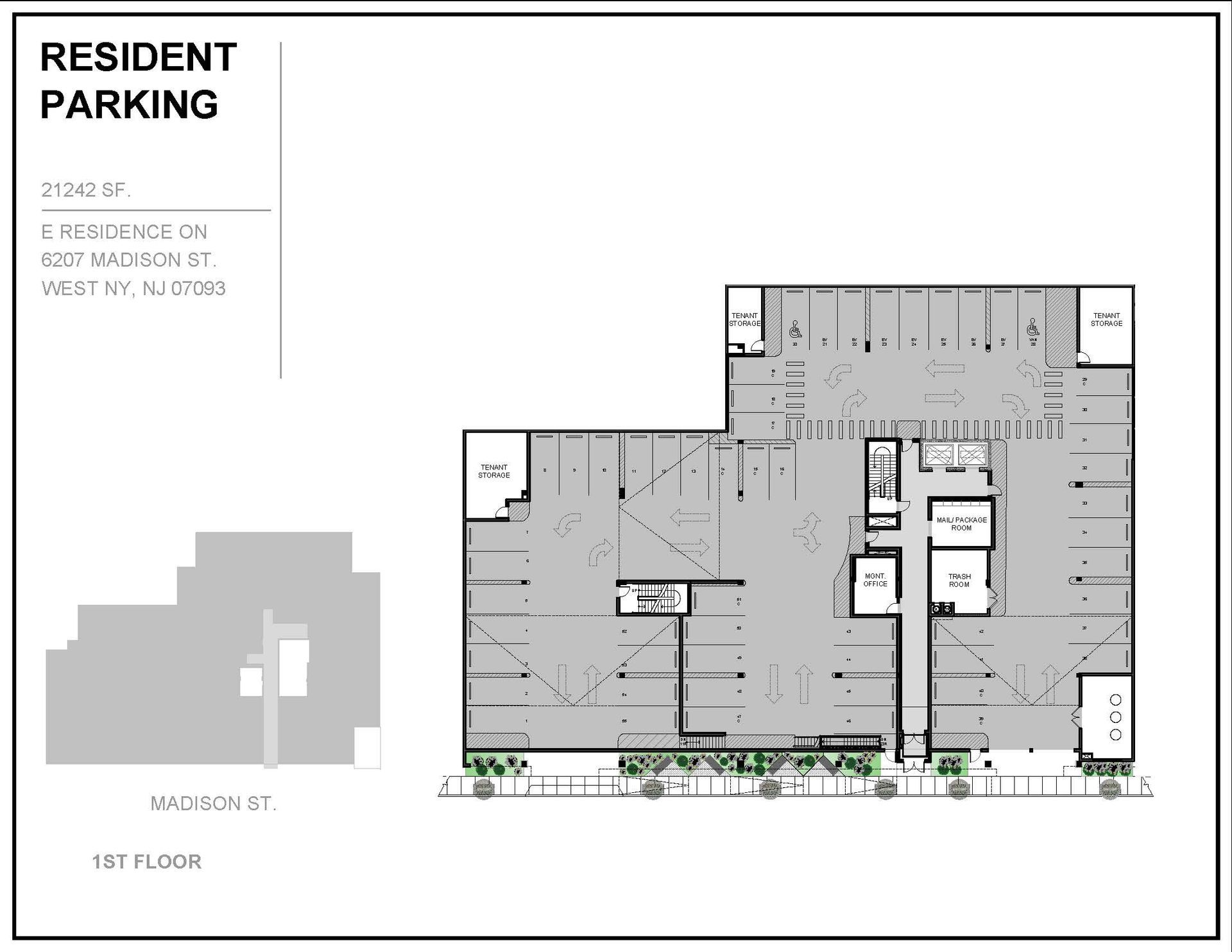 Floor Plan for the resident parking second level