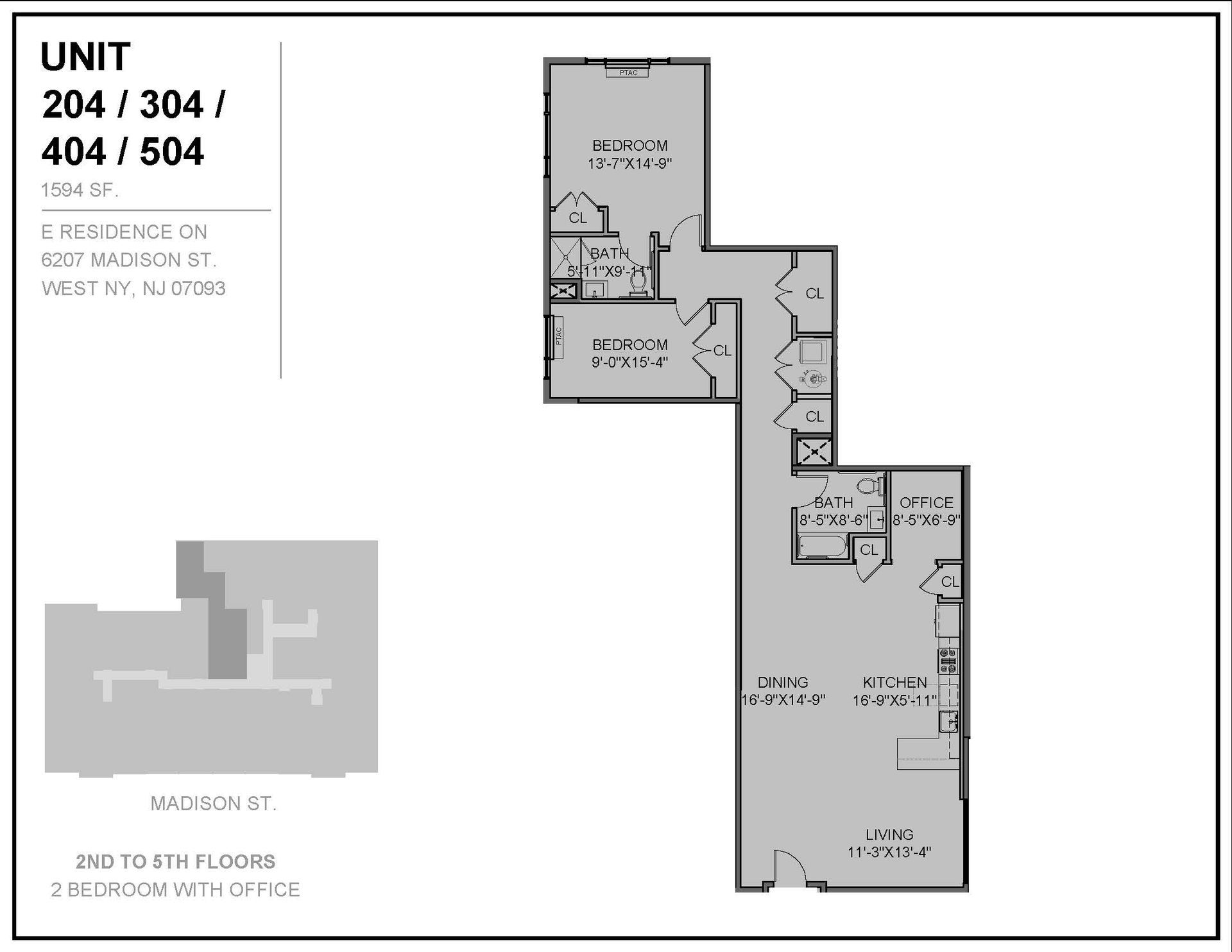 Floor Plan for the units ending in 04