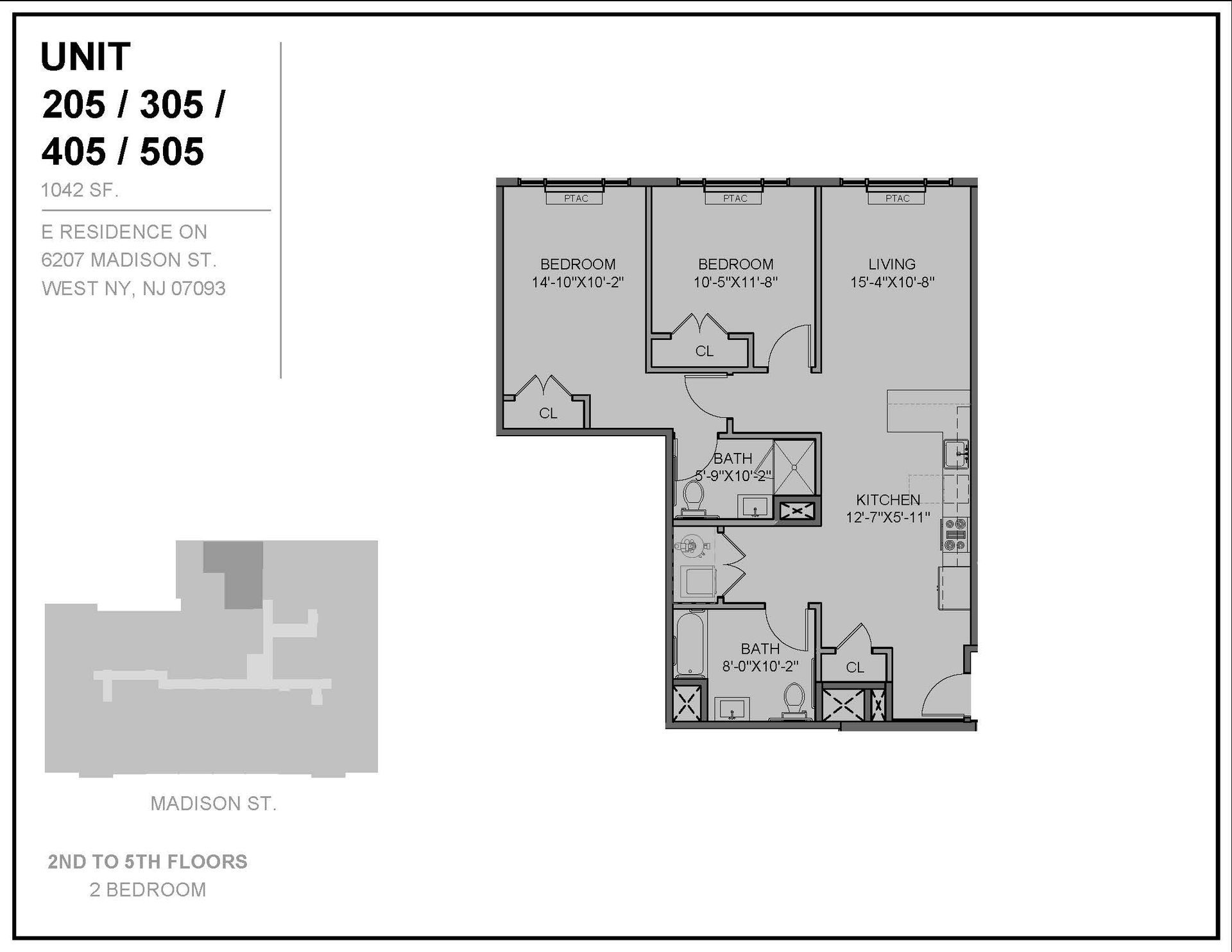 Floor Plan for the units ending in 05