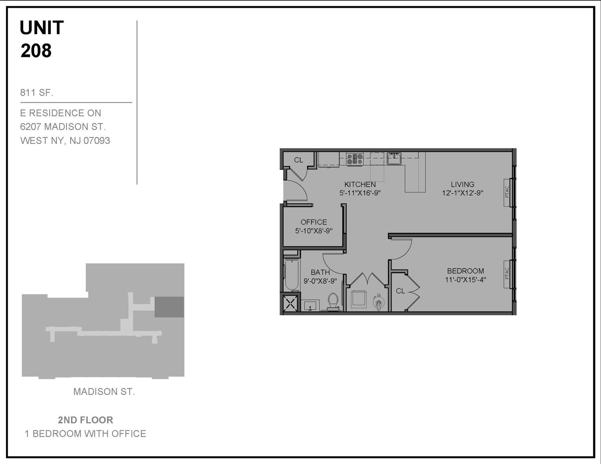 Floor Plan for unit 208