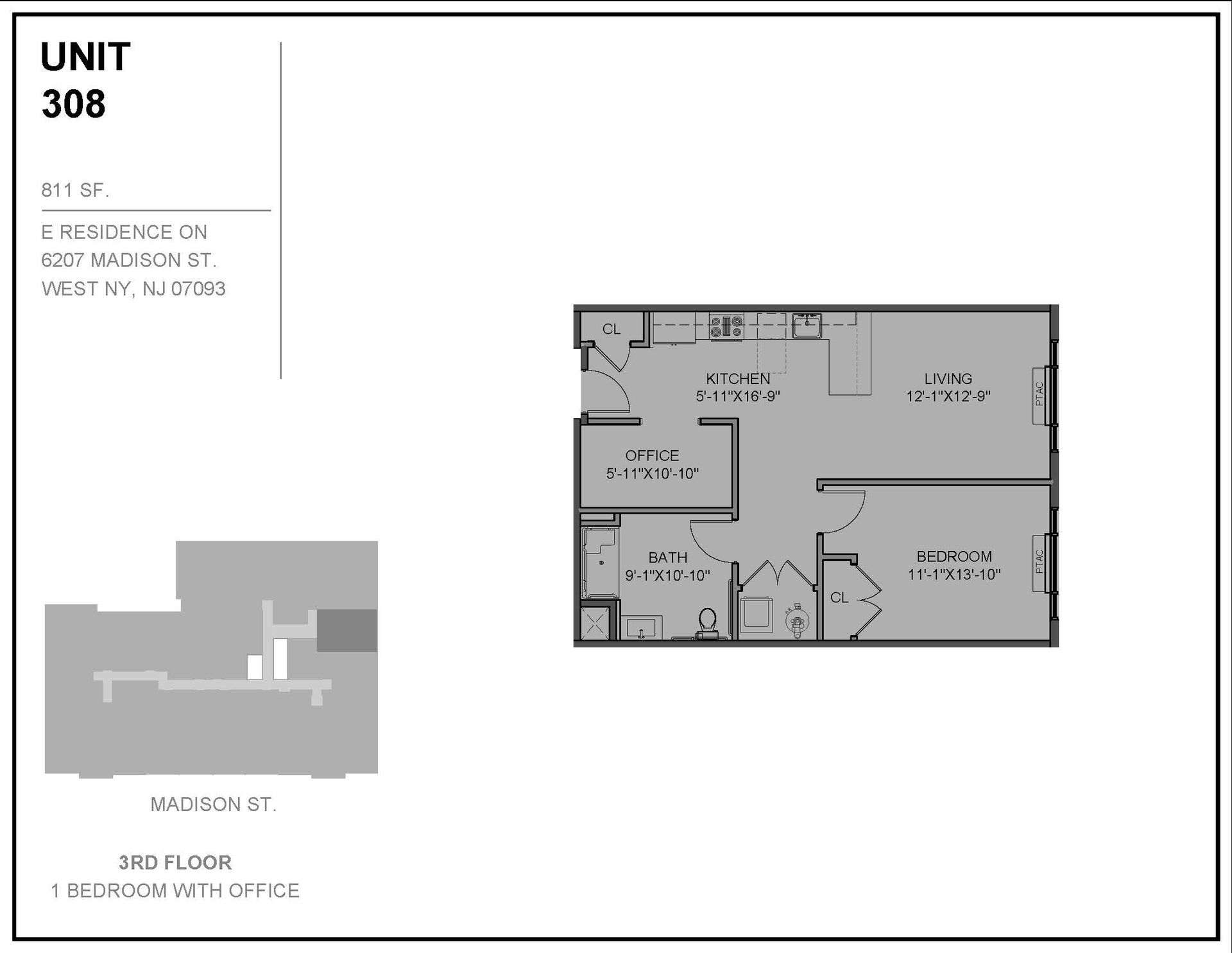Floor Plan for unit 308