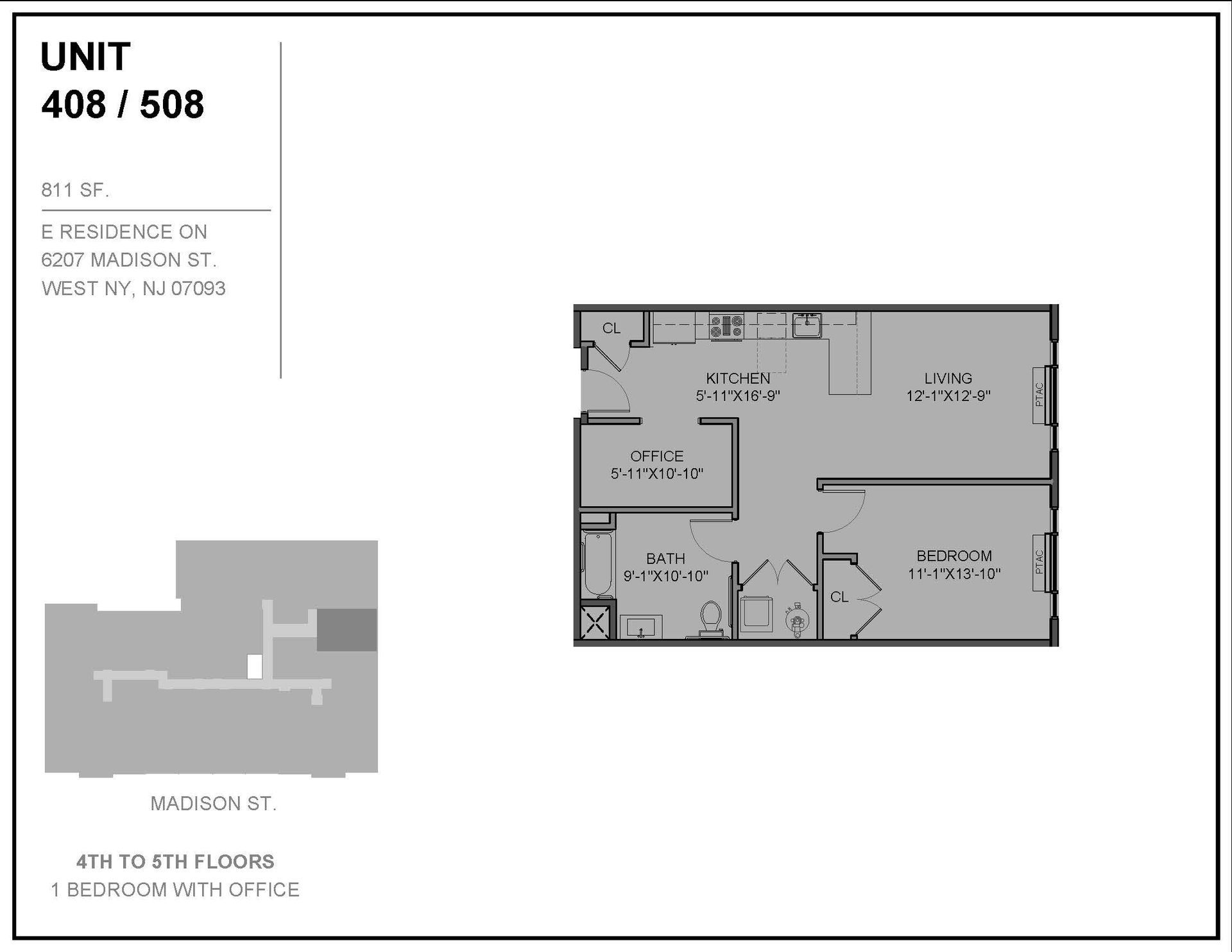 Floor Plan for units 408/508