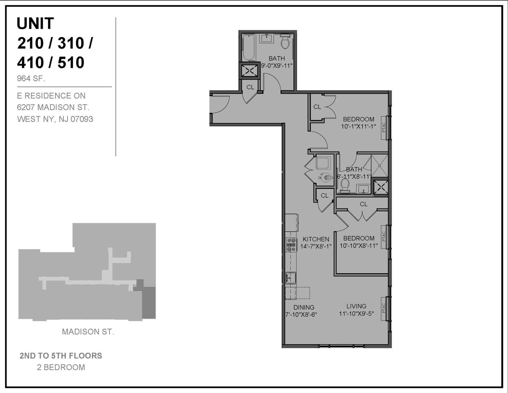 Floor Plan for the units ending in 10