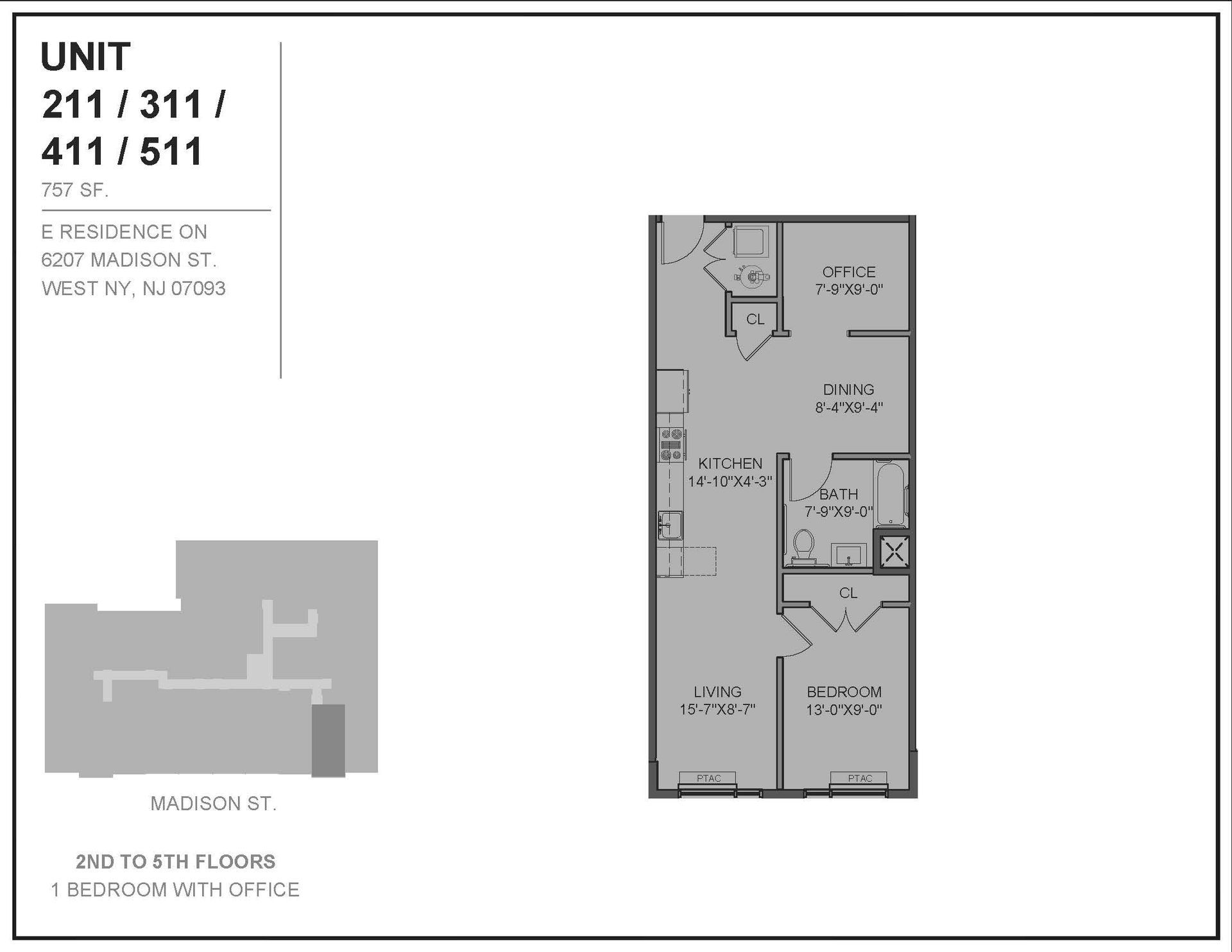 Floor Plan for the units ending in 11