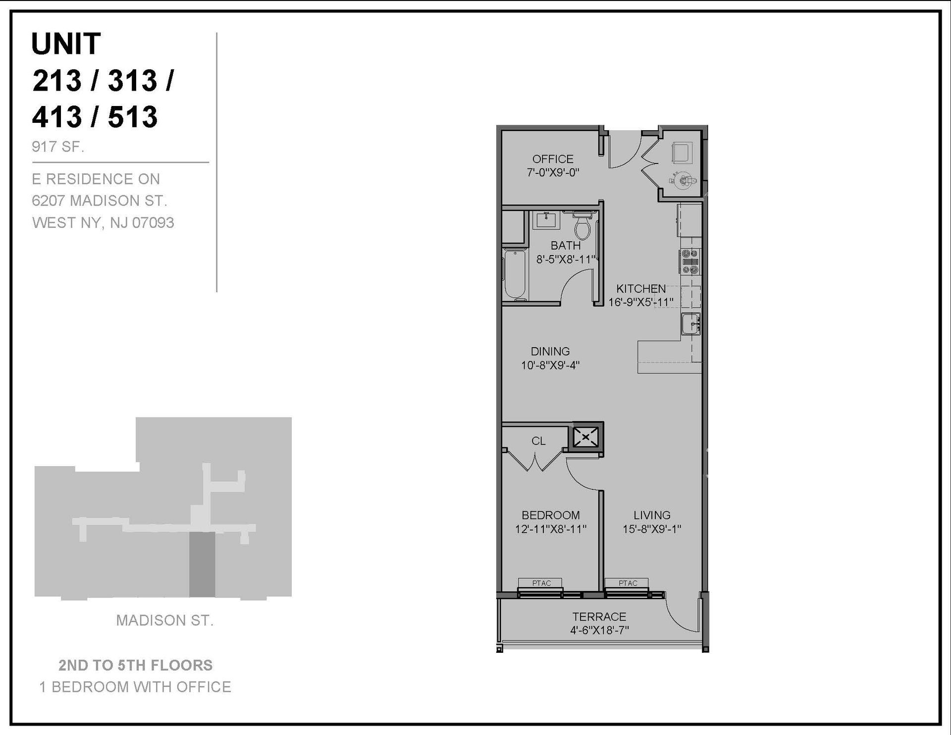 Floor Plan for the units ending in 13