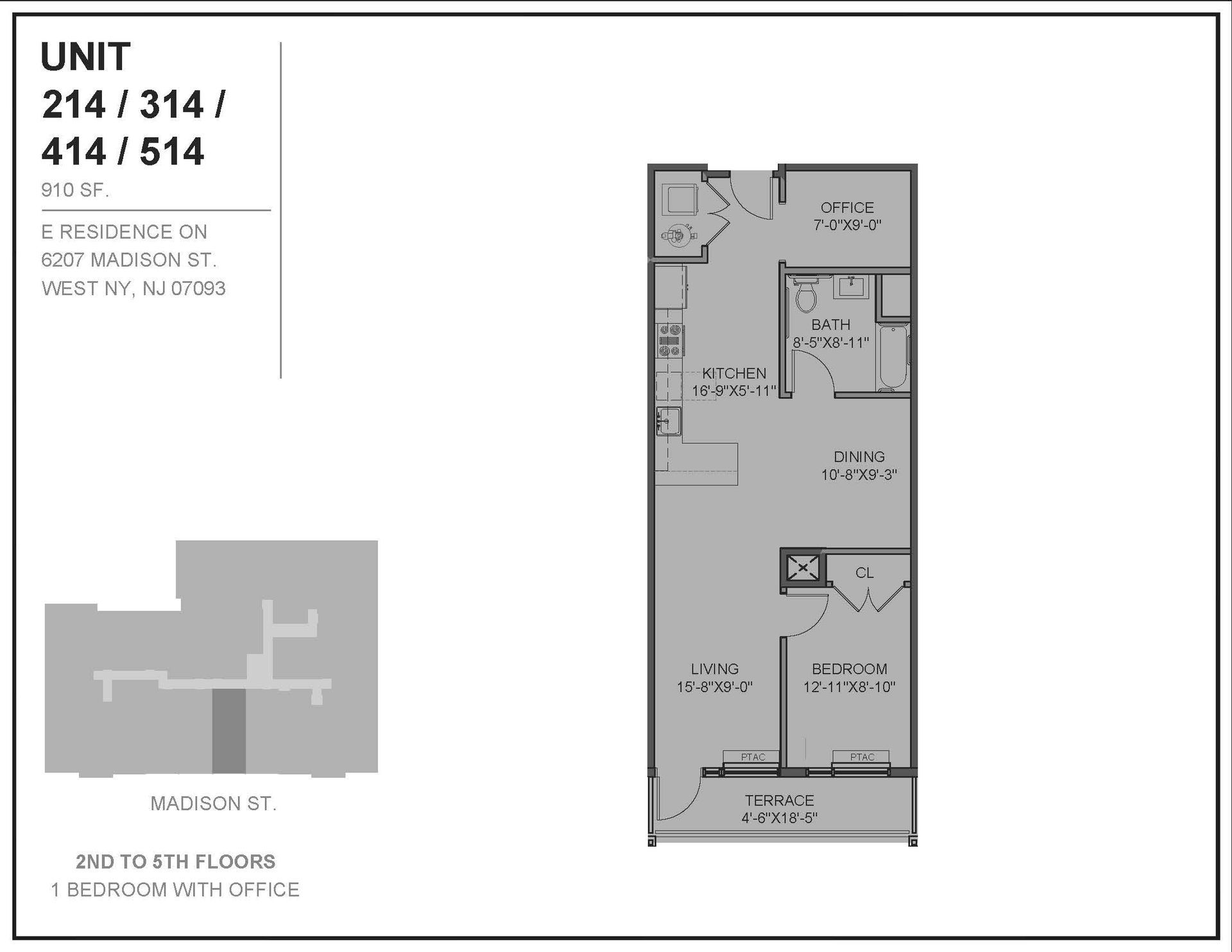Floor Plan for the units ending in 14