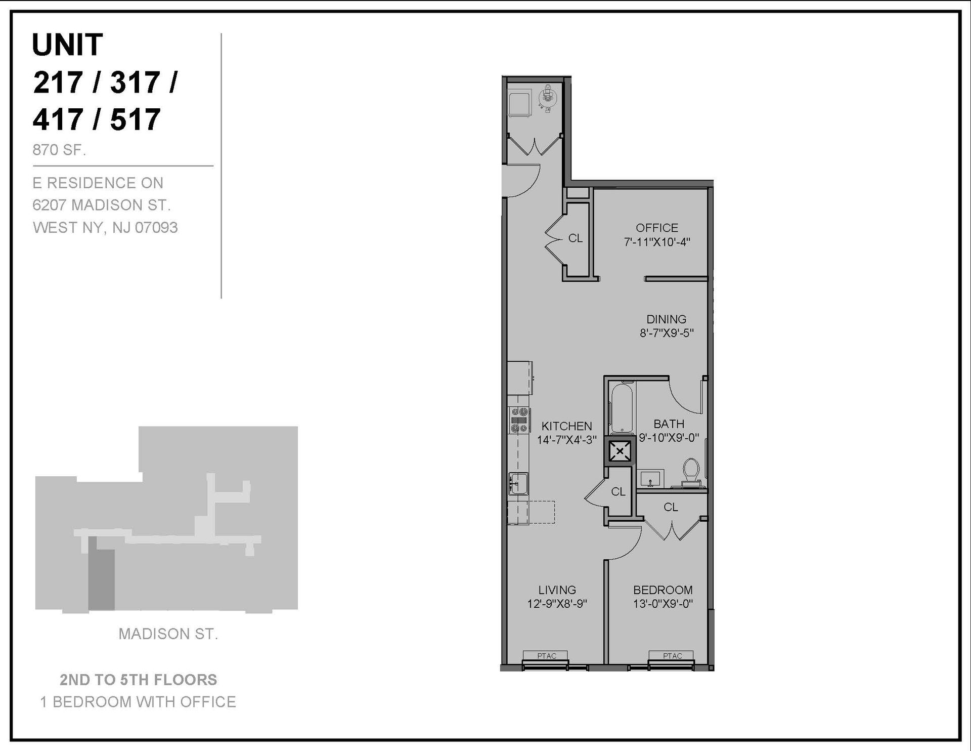 Floor Plan for the units ending in 17