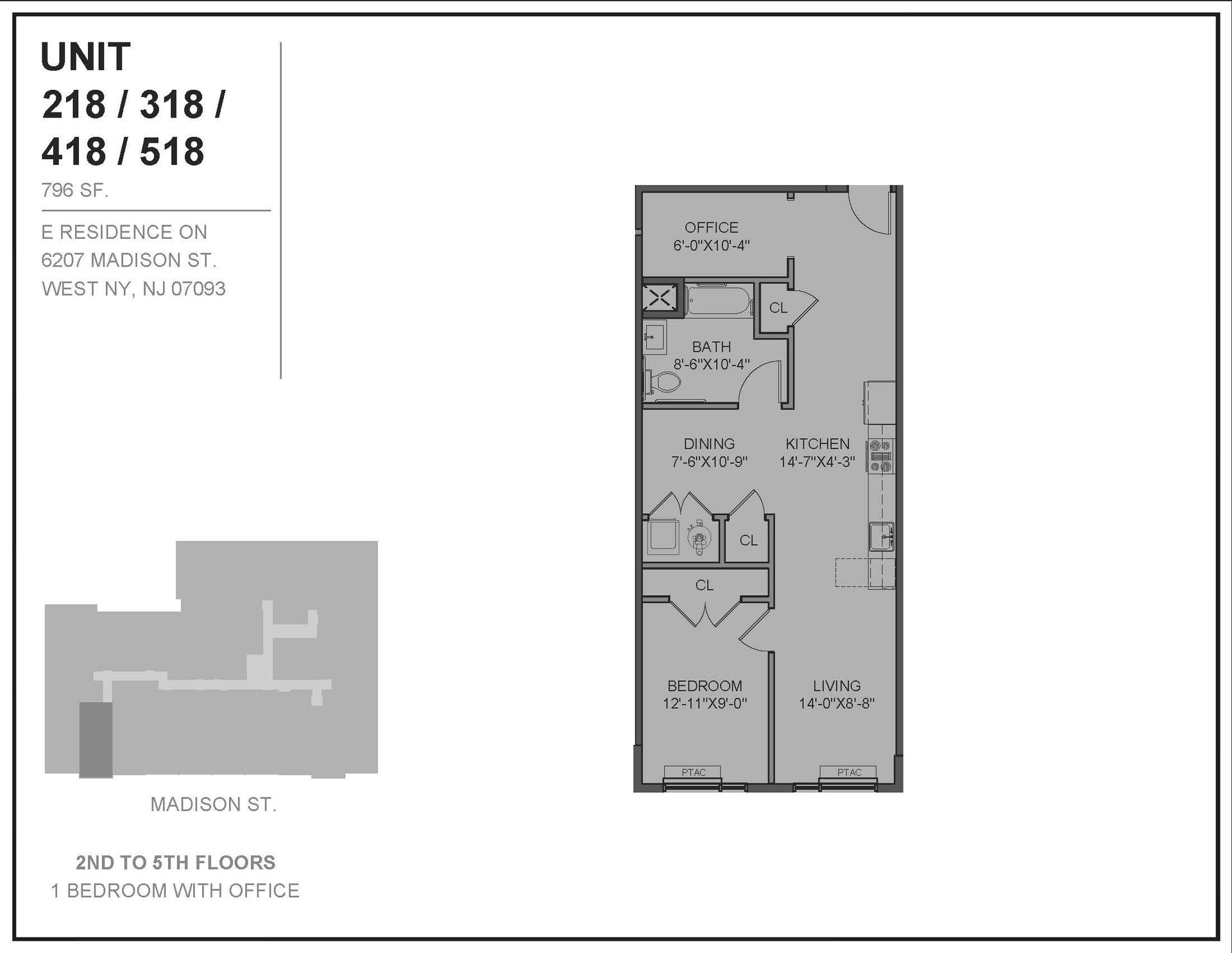 Floor Plan for the units ending in 18