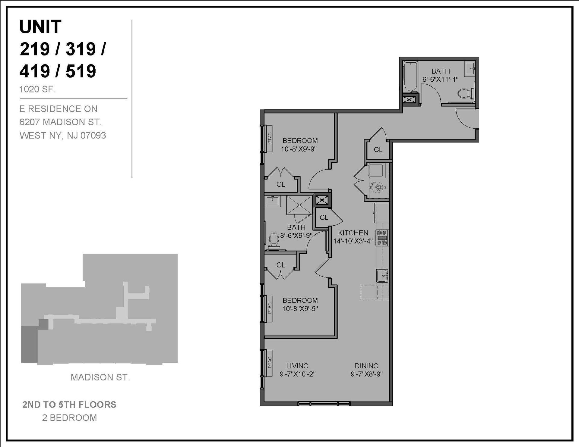 Floor Plan for the units ending in 19