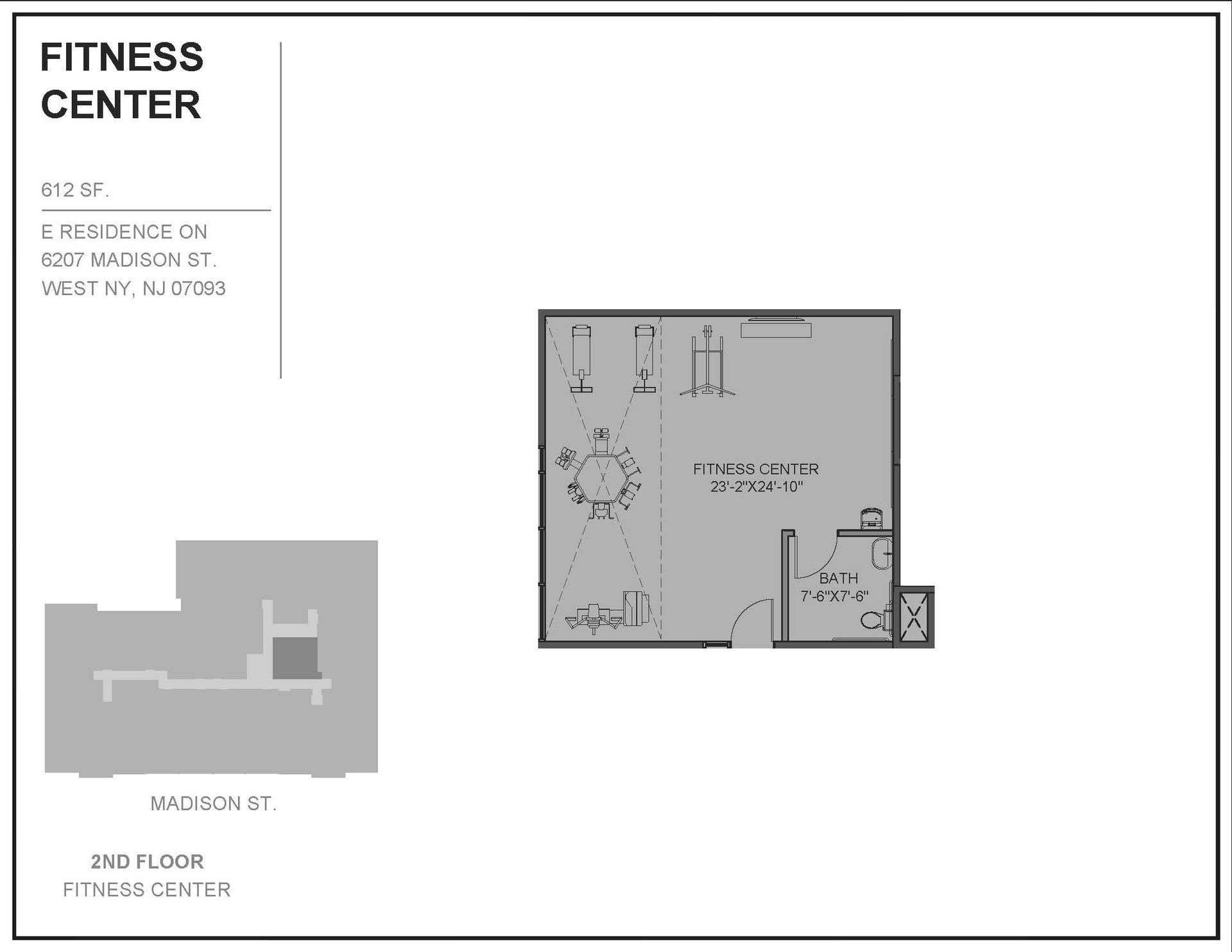 Floor Plan for the Fitness Center's first floor