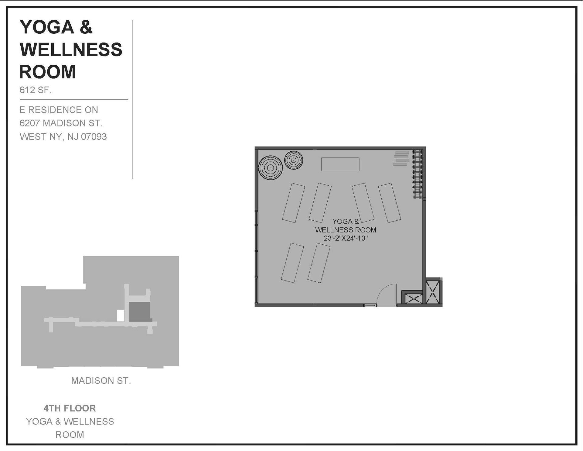 Floor Plan for the yoga and wellness room