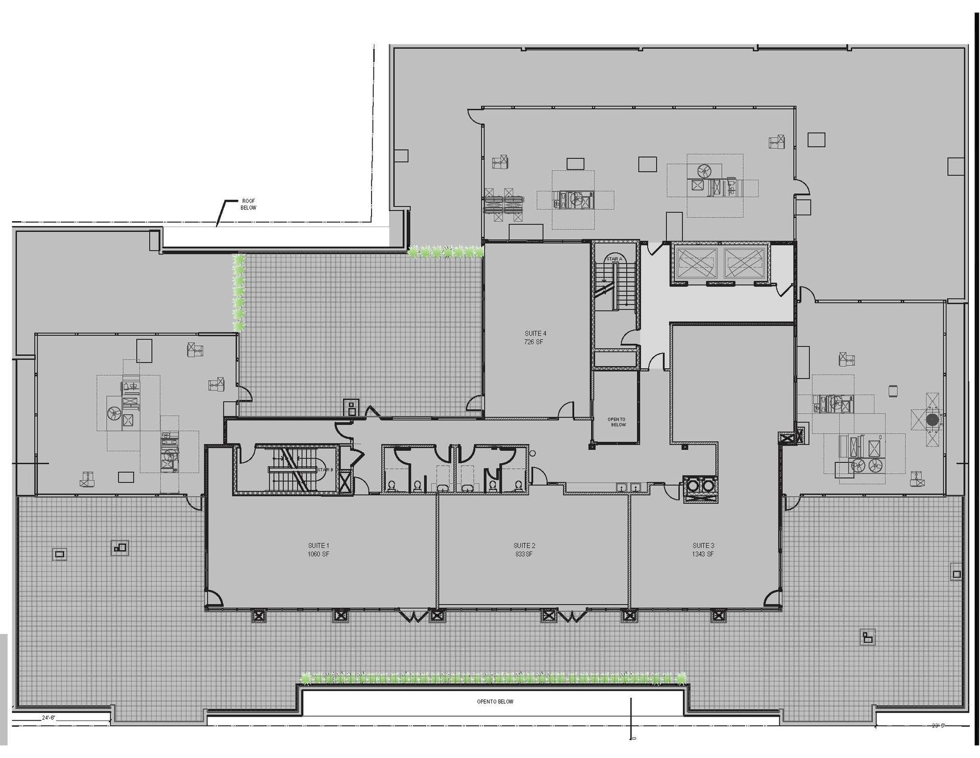 Floor Plan for the commercial spaces level