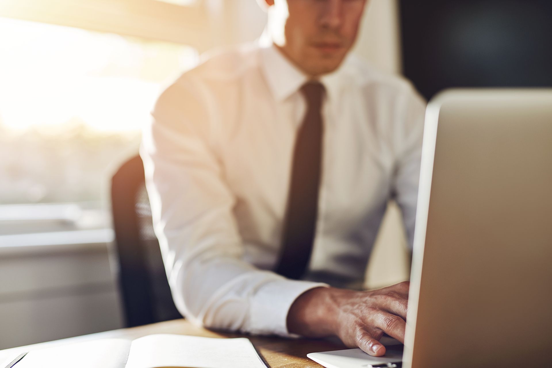 Attorney Using a Laptop