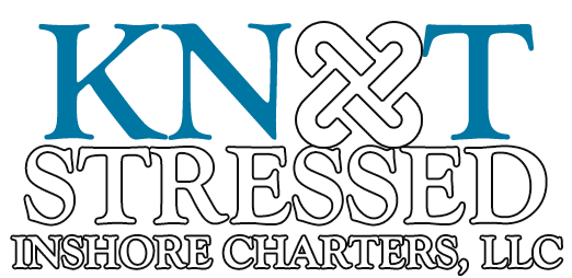 KN&T Stressed Inshore Charters, LLC logo in blue and gray text