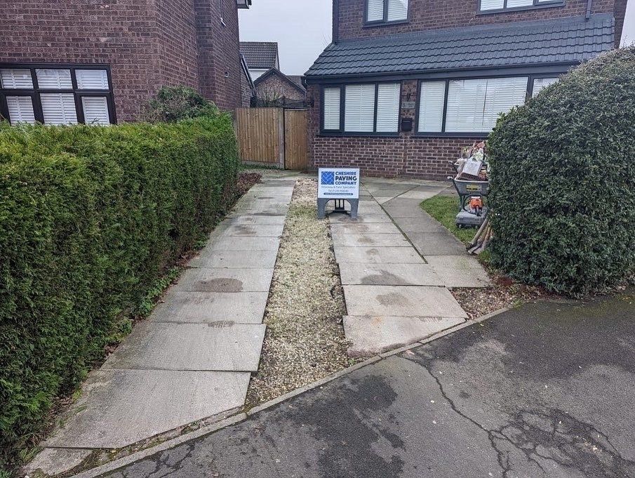 Work gets underway for a new driveway in Wincham, NorthwichCheshire Paving Company