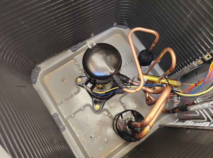 A carrier air conditioner is installed in a closet.