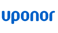 The blue, rounded, sans-serif logo for the company Uponor against a white background.