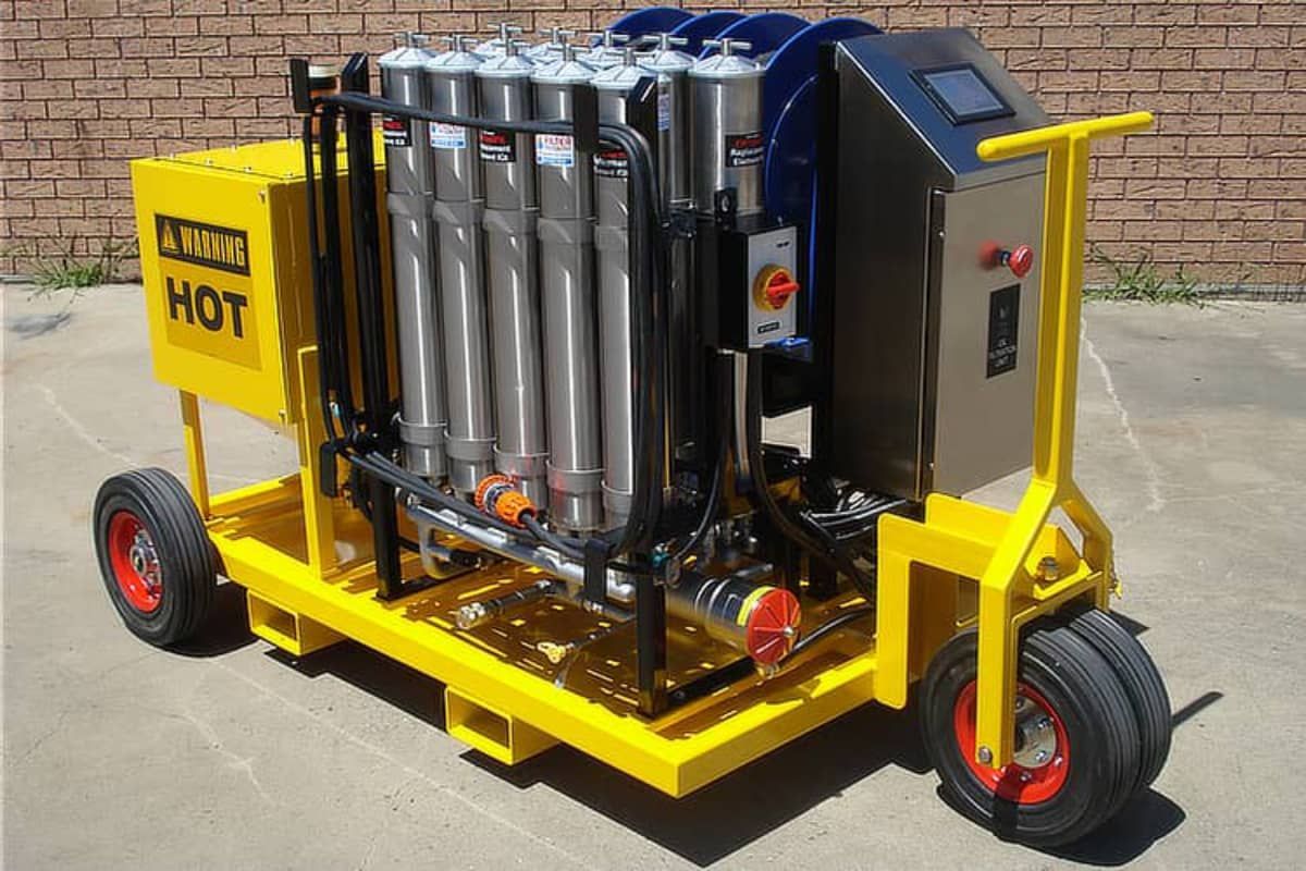A yellow and black machine with the word hot on it