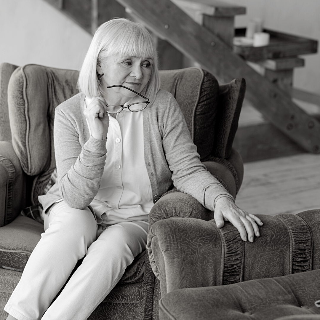 old woman on couch