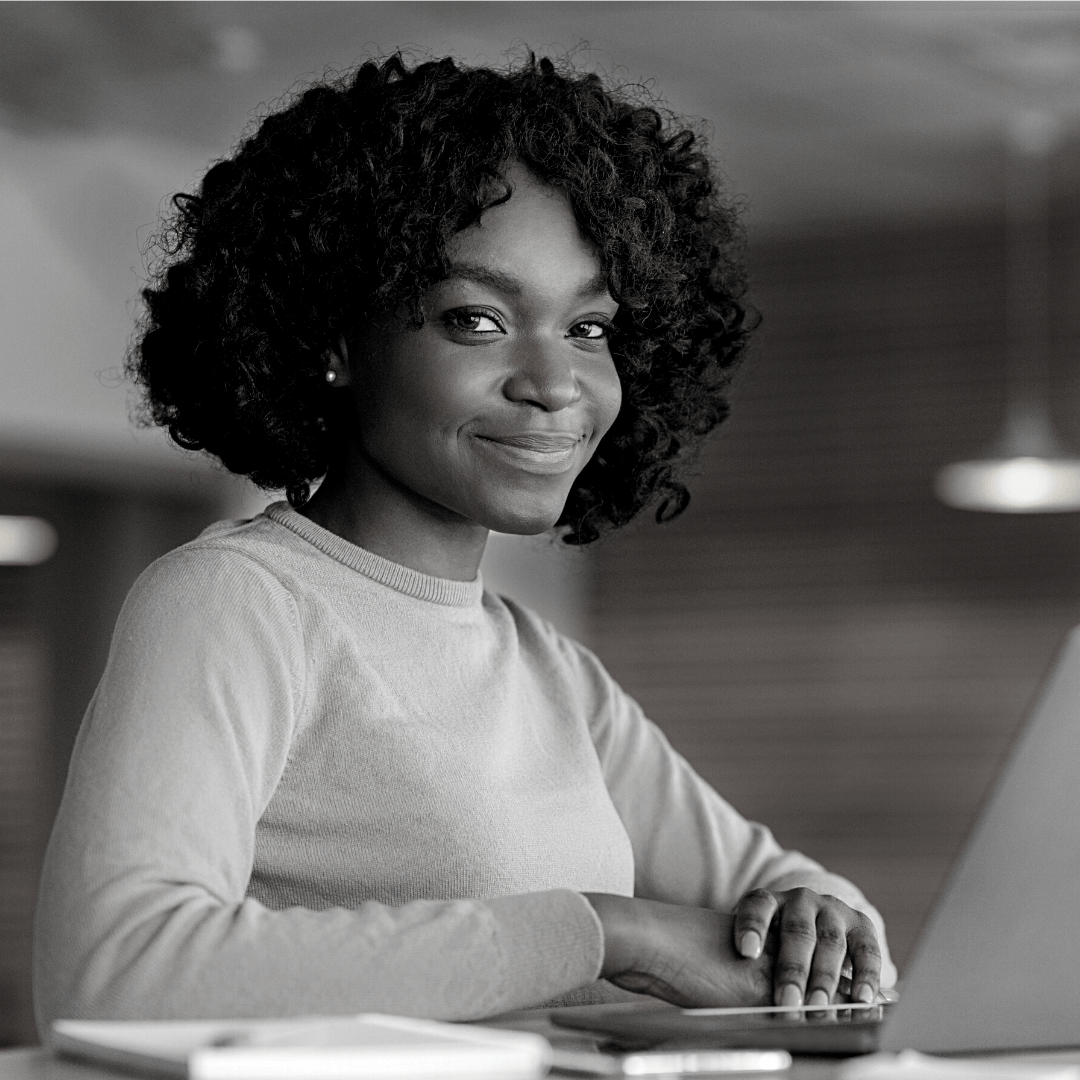 woman in front of laptop