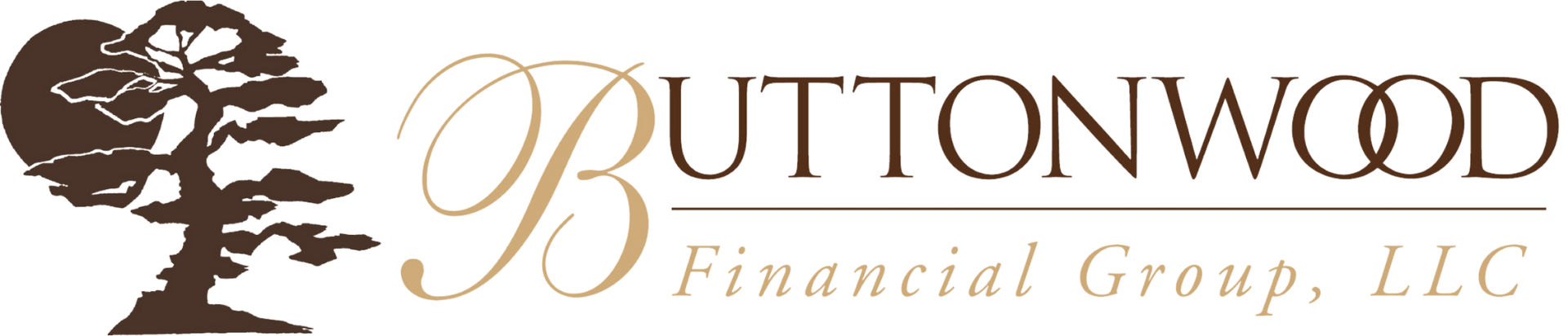 Buttonwood Financial Group, LLC logo with stylized tree and gold serif text