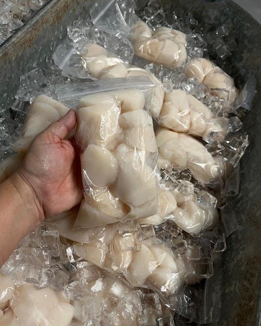 A person is holding a bag of food in their hand.