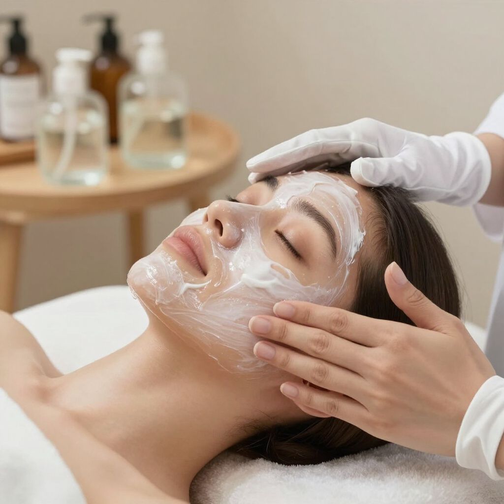 Client receiving facial treatment at Esthetics by Sam Granger Indiana 