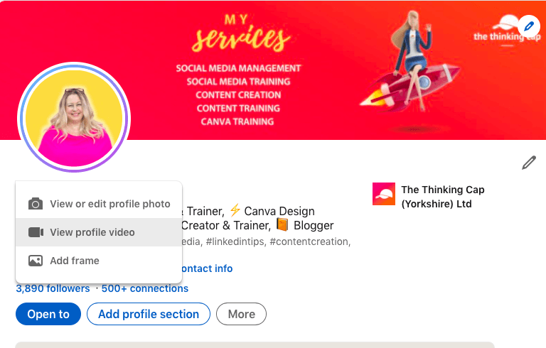Changing your LinkedIn profile