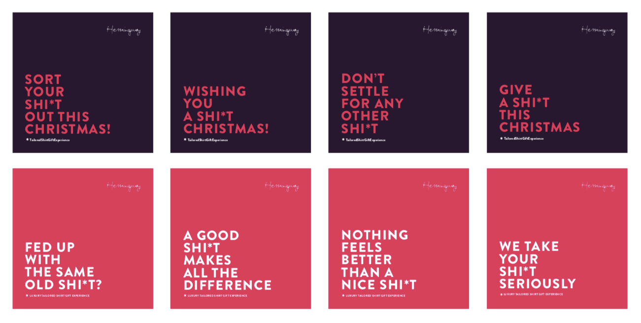 Our clever digital marketing campaign selling Toby's Tailored Shirt Gift Experience