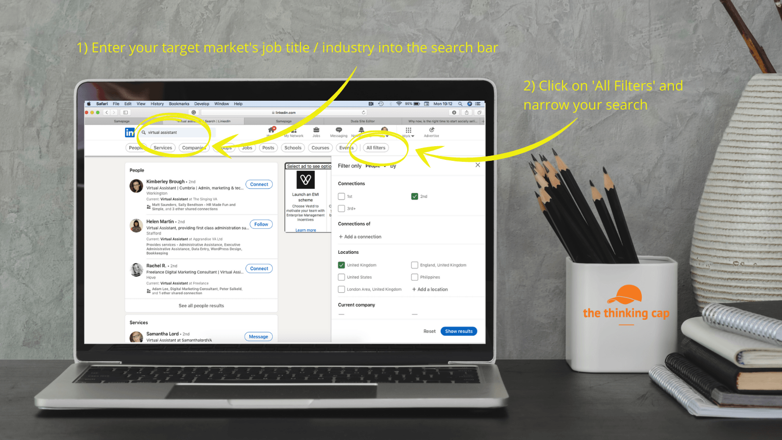 How to use the search facility in LinkedIn when socially selling