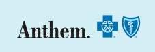 Anthem logo on a light blue background: Text 