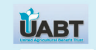 Logo for UABT, an organization with a blue floral design above bold, black letters.