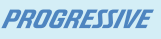 Progressive insurance logo in blue.