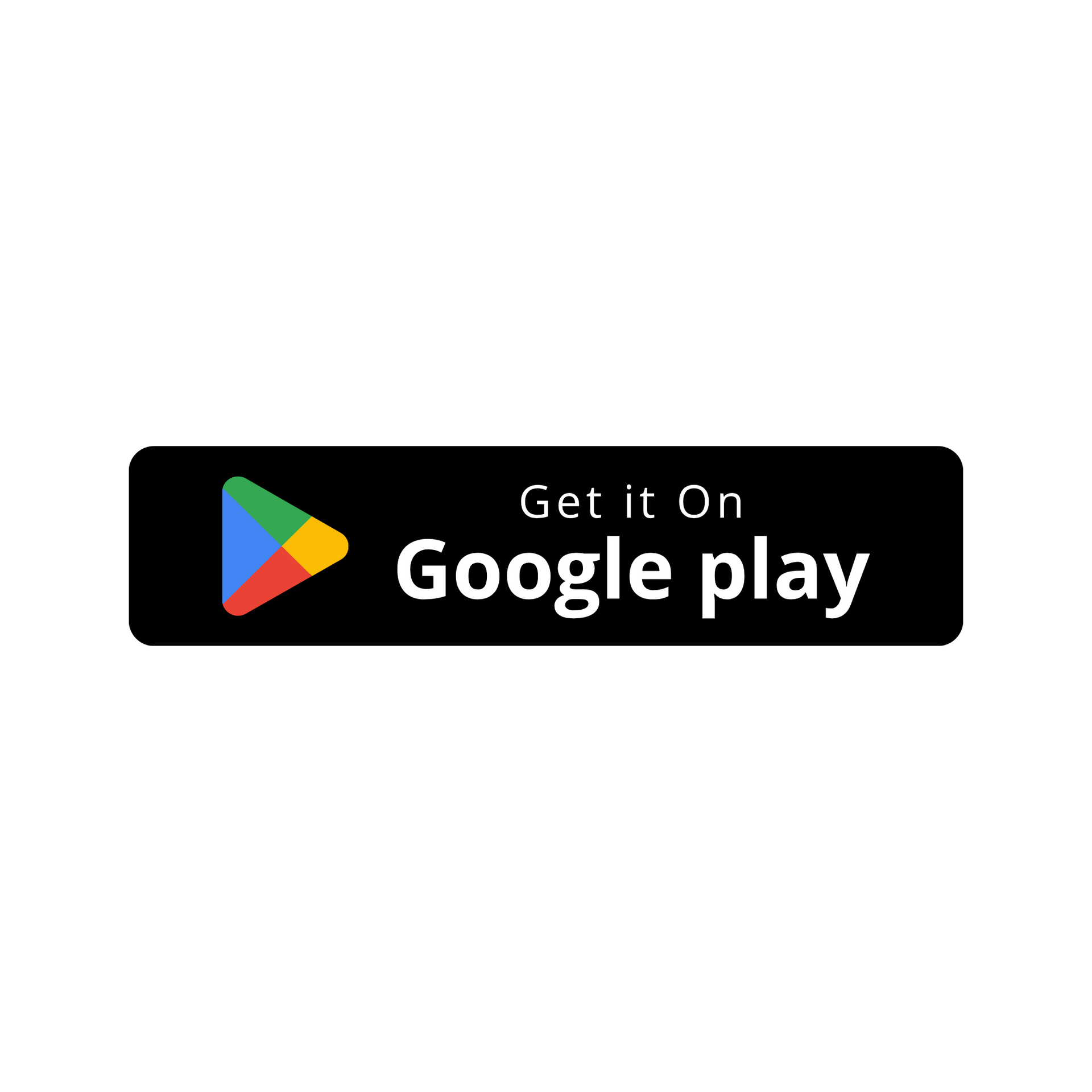 Botão de download do Google Play em fundo preto com ícone de reprodução multicolorido e texto branco.