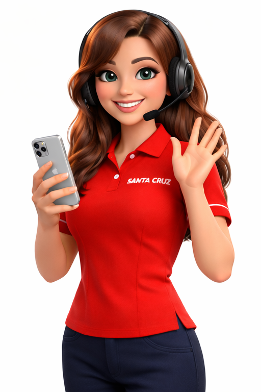 Mascote sofia apontando para informação e piscando um dos olhos